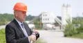 Building Industry Concrete Factory Thirsted Engineer Man Drink Water Torrid Day 4k or 4k+ Resolution