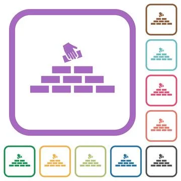 Building industry simple icons Illustrazione stock