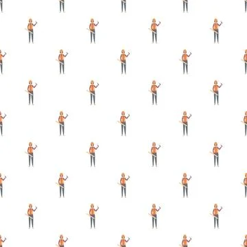 Building industry worker pattern on white background Stock Illustration