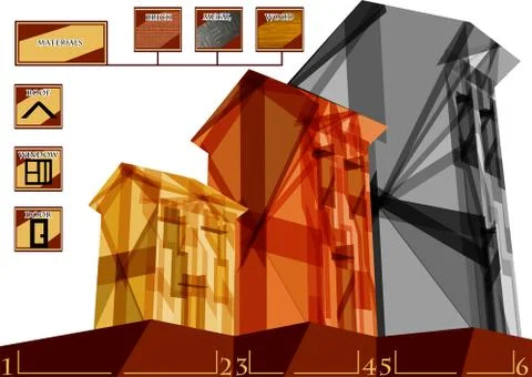 Building infographic Illustrazione stock