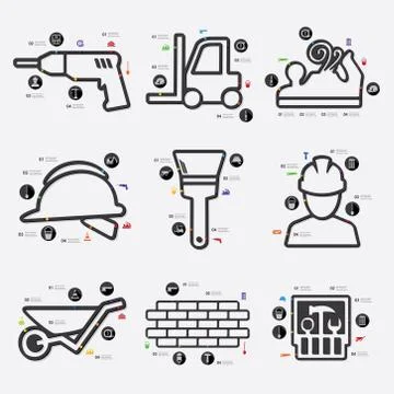 Building infographic Ilustración de archivo