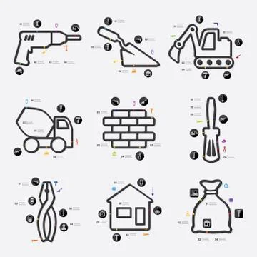 Building infographic Ilustración de archivo