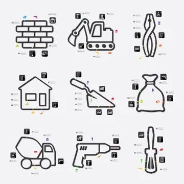 Building infographic Ilustración de archivo