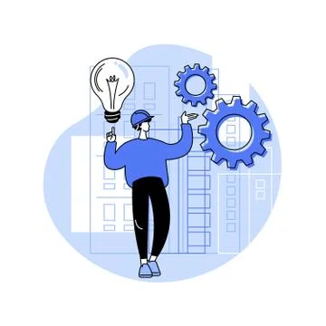Building information modeling abstract concept vector illustration. Ilustración de archivo