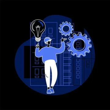 Building information modeling abstract concept vector illustration. Ilustración de archivo