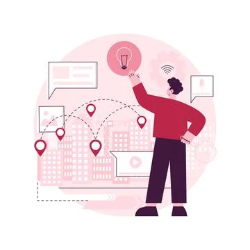 Building information modeling abstract concept vector illustration. Ilustración de archivo