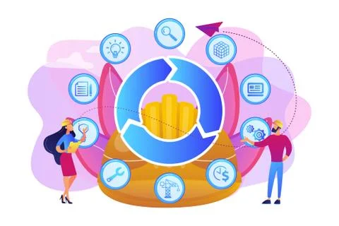 Building information modeling concept vector illustration. Ilustración de archivo