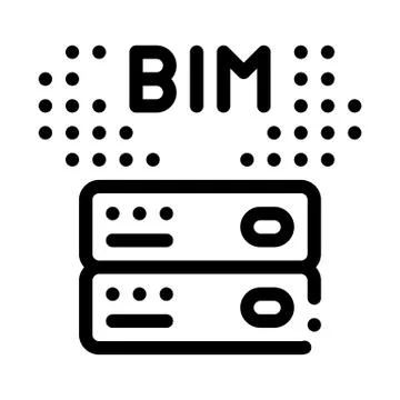Building information modeling icon vector outline illustration Ilustración de archivo