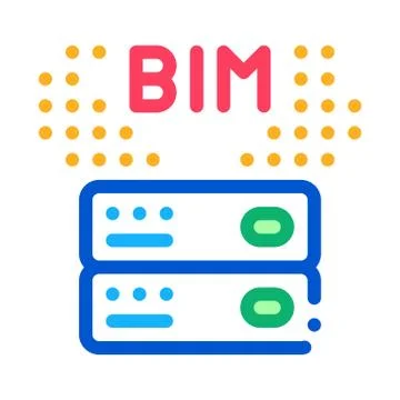 Building information modeling icon vector outline illustration Ilustración de archivo