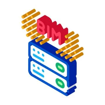 Building information modeling isometric icon vector illustration Ilustración de archivo