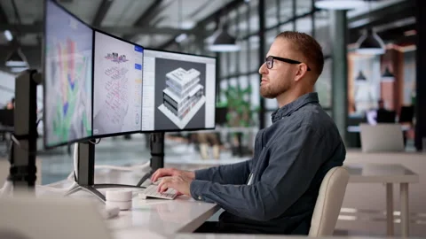 Building Information Modeling Software Showing HVAC Stock Footage 331515651