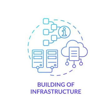Building of infrastructure blue gradient concept icon Ilustración de archivo