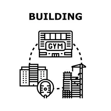 Building infrastructure developing and designing process concept Stock Illustration