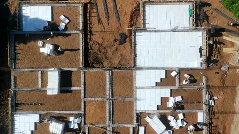 Building infrastructure for a new building - time lapse Stock Footage 164964878