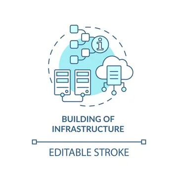 Building of infrastructure turquoise concept icon Ilustración de archivo