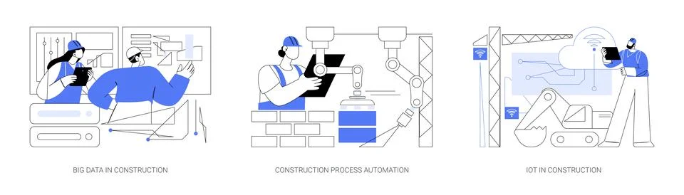 Building innovation abstract concept vector illustrations. Ilustración de archivo