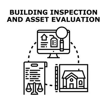 Building inspection and asset evaluation process planning 스톡 일러스트