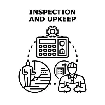 Building inspection and upkeep strategy vector concept Stock Illustration