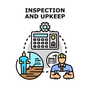 Building inspection and upkeep strategy vector concept Stock Illustration