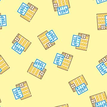 Building inspection civil engineer vector seamless pattern イラスト素材