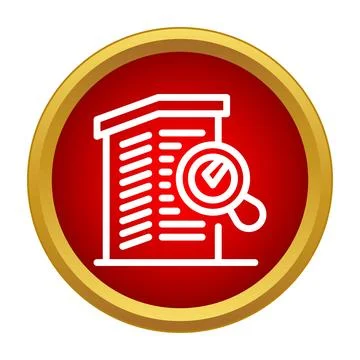 Building inspection icon verifying real estate property Ilustración de archivo