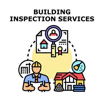 Building inspection services evaluating construction quality and safety イラスト素材