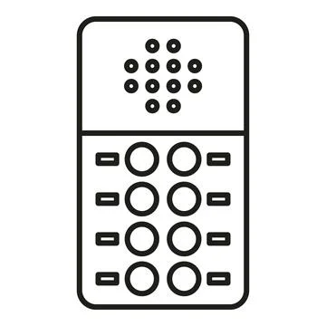 Building intercom calling panel line art icon イラスト素材