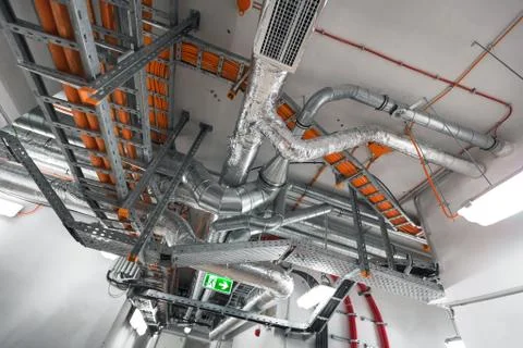 Building interior with pipes Foto stock