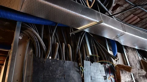 Building interior undergoing construction and renovation work Видео 336238255