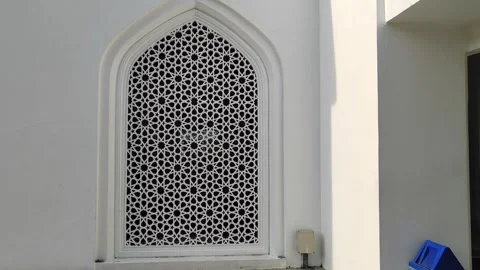 A building with Islamic geometric patterns as architectural elements Stock Footage 300317321