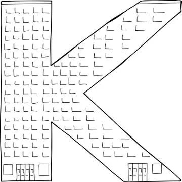Building "k" outline Stock Illustration