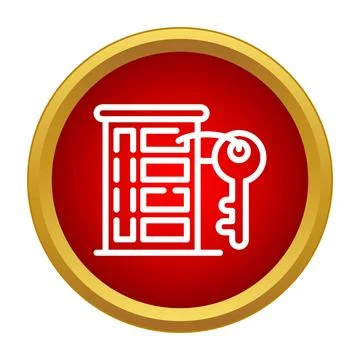 Building key icon representing real estate access Stock Illustration