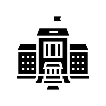 Building kindergarten glyph icon vector illustration Ilustración de archivo