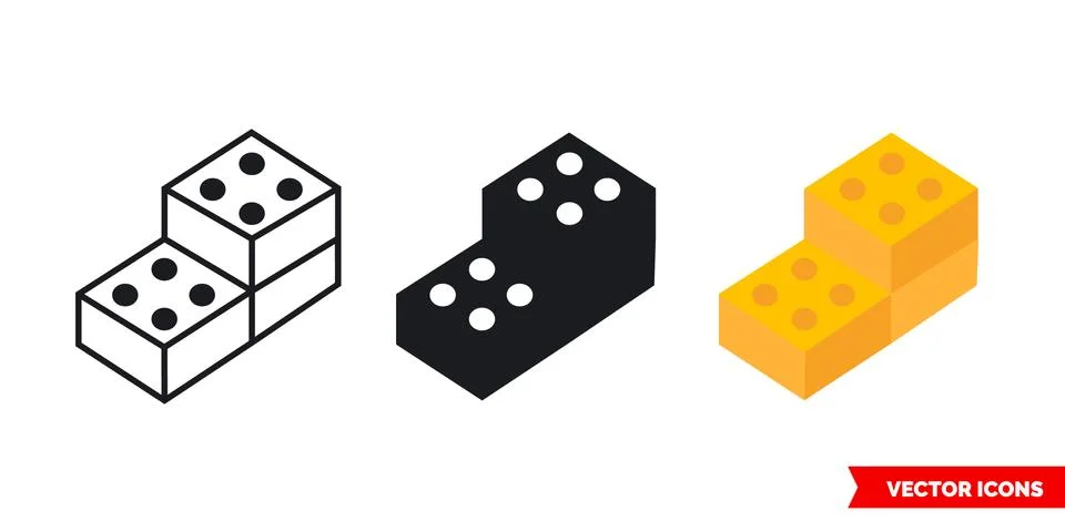 Building kit icon of 3 types. Isolated vector sign symbol. Stock Illustration