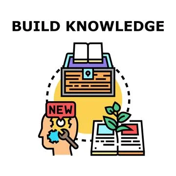 Building knowledge and developing skills concept vector Stock Illustration