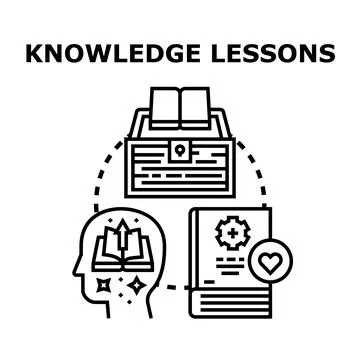 Building knowledge and learning lessons concept Illustrazione stock
