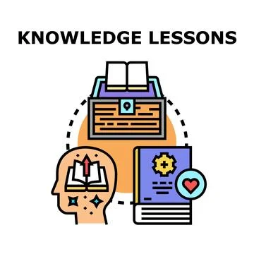 Building knowledge and learning lessons concept Stock Illustration