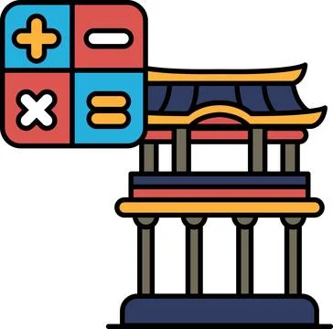 A building with a large number 8 on it Ilustración de archivo