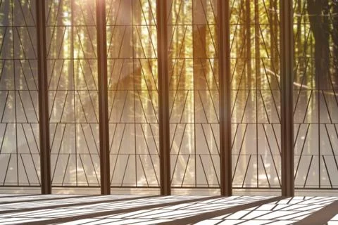 Building with large windows Ilustración de archivo
