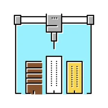 Building layout 3d printer color icon vector illustration Ilustración de archivo