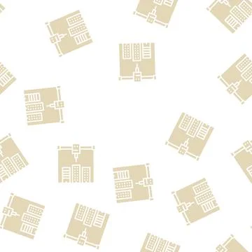 Building layout 3d printer glyph seamless pattern Ilustración de archivo