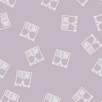 Building layout 3d printer line seamless pattern Stock Illustration