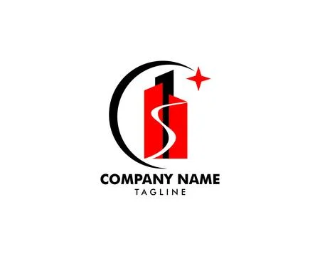 Building With Letter S Logo Design Stock Illustration