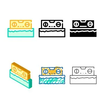 Building level color icon stylized vector flat Stock Illustration