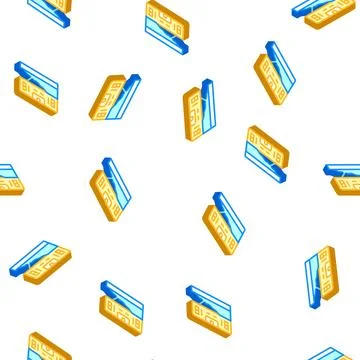 Building level isometric icon seamless pattern color Ilustración de archivo