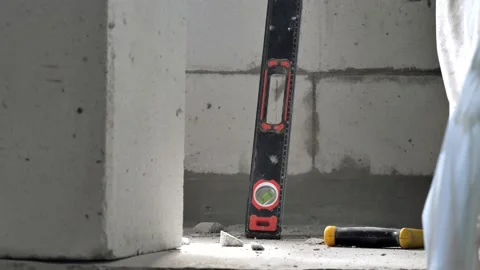  building level stands in the corner of the building Stock Footage 211822017