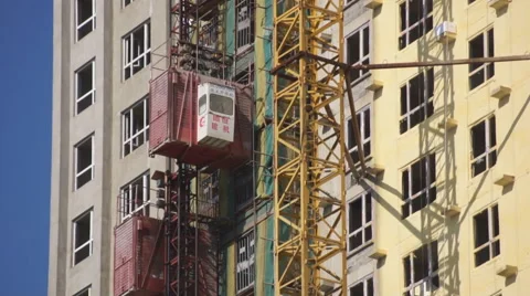 Building lift moving down 01 Video stock 41873677