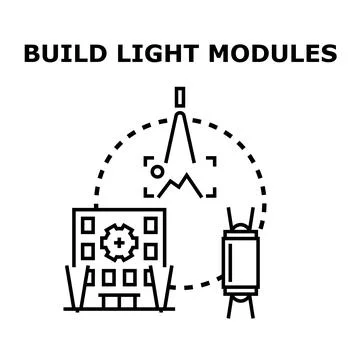 Building light modules and architectural design process Ilustración de archivo