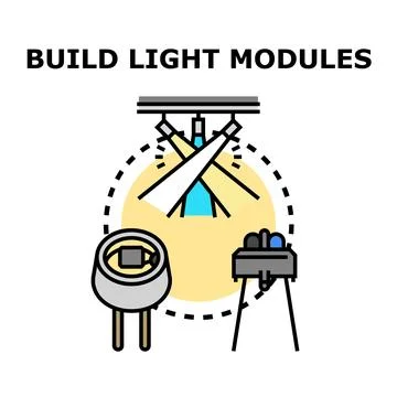 Building light modules concept for illumination project Ilustración de archivo