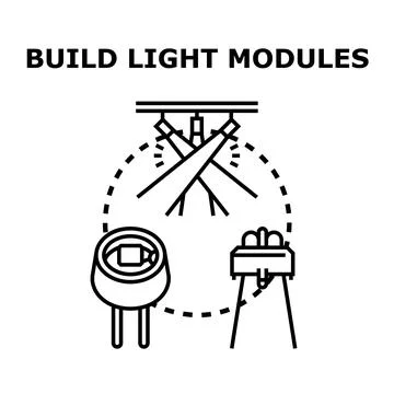 Building light modules concept for illumination project Stock Illustration